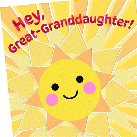 Smiling Sun Birthday Card For Great Granddaughter Greeting Cards