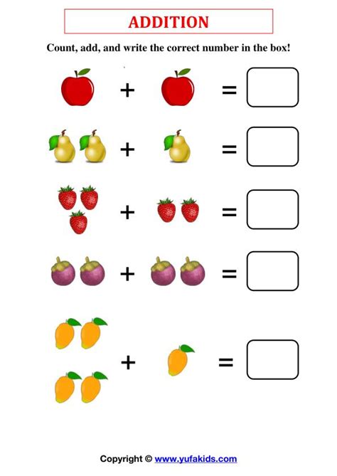 addition   count add  write  correct number   box