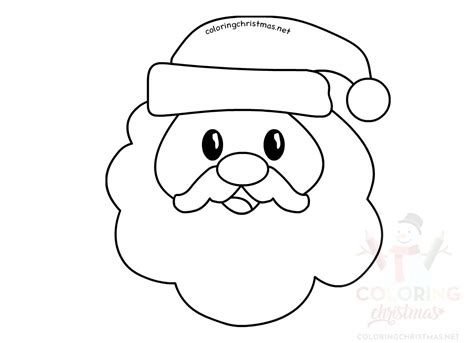 santa claus head character printable coloring christmas