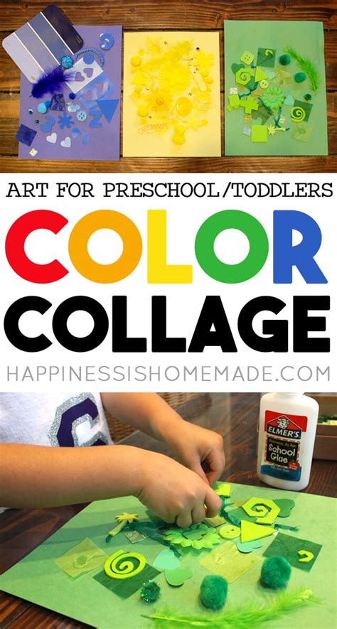 kids crafting  color collage art activity happiness  homemade