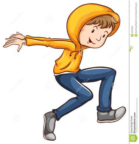 a drawing of a dancer with an orange jacket stock vector