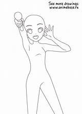Base Anime Drawing Ych Poses Microphone Holding Cute Female Ru страница Unpainted аниме Animebase Bodies Manga Drawings sketch template