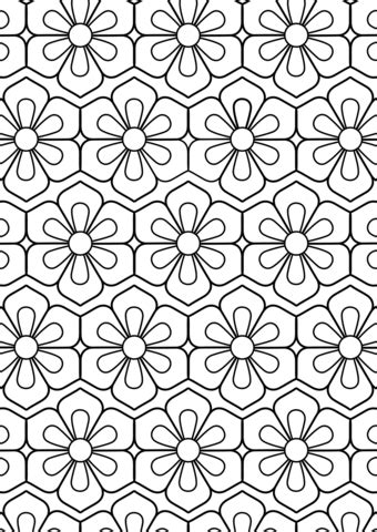 flower pattern coloring page  printable coloring pages