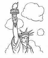 Liberty Statue Coloring Pages Printable Sheet Kids Outline Monuments Symbols Clipart States Cliparts Book National American Drawing July Patriotic 4th sketch template