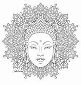 Coloring Pages Mandala Buddha Colouring Adult Pattern Buddhist Drawing Face Color sketch template