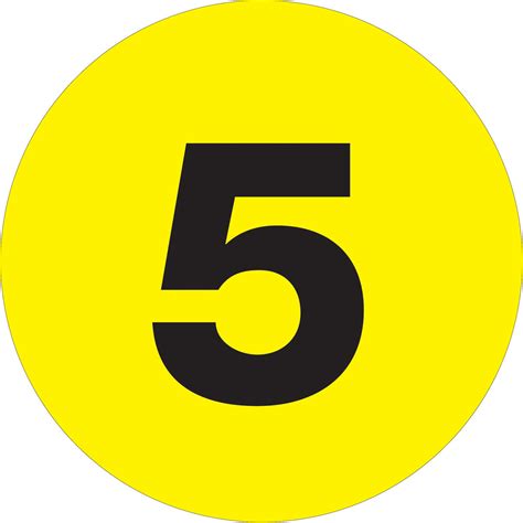 circle  fluorescent yellow number labels roll