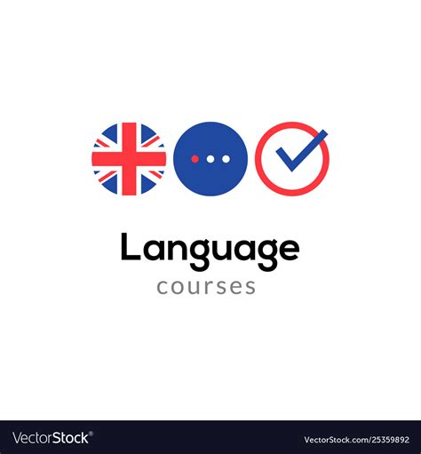 english language school logo  concept vector image