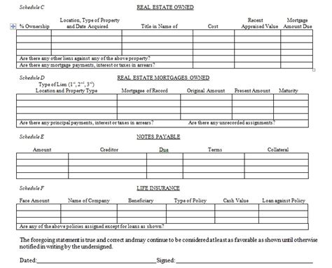 professional personal financial statement template  excel tmp