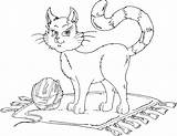 Coloring Cat Yarn Ball Pages Cool Sheets Colouring Discover sketch template