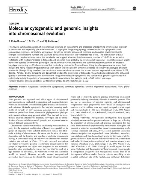 pdf molecular cytogenetic and genomic insights into chromosomal evolution