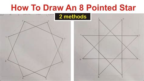 How To Draw An Eight Pointed Star 2 Methods Of Drawing A Star With 8