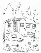 Coloring Pages Camper Trailer Wheel Travel Vintage 5th Printable Camping Etsy Template Choose Board Book Drawing sketch template