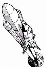 Rocket Ship Coloring Drawing Space Pages Shuttle Printable Rockets Clipart Launch Drawings Cartoon Cliparts Simple Line Rocketship Sketch Clip Print sketch template