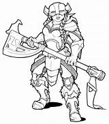 Dwarf Female Fighter Fantasy Warrior Coloring Deviantart Pages Armor sketch template