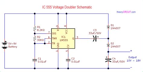 simple ic  voltage doubler schematic