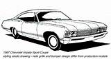 Impala 1967 Clipart 67 Chevrolet Sketch Chevy Coloring Drawings 1965 Drawing Cars Cargurus Pages Supernatural Gm Body Ss Car Lowrider sketch template