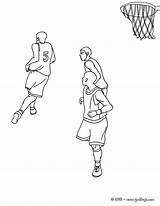 Baloncesto Jugadores Cancha Corriendo Dibujos Players Hellokids Línea sketch template
