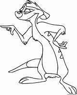 Meerkat Coloring Pages Timon Hyperactive Printable sketch template