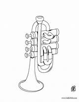 Trumpet Trompette Trompete Ausmalen Instruments Hellokids Instrumente Colorier Musique sketch template
