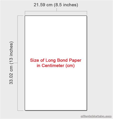 size  long bond paper unraveling  dimensions