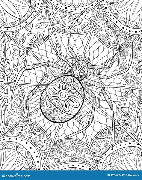 adult coloring bookpage  halloween theme illustration  relaxing