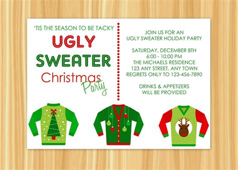 ugly sweater invitation ugly sweater holiday party