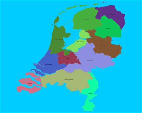 grote kaart provincies van nederland en hoofdsteden nederland images