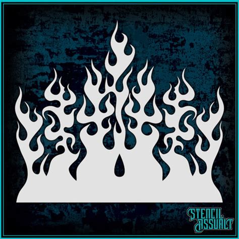 flames  airbrush stencil template etsy