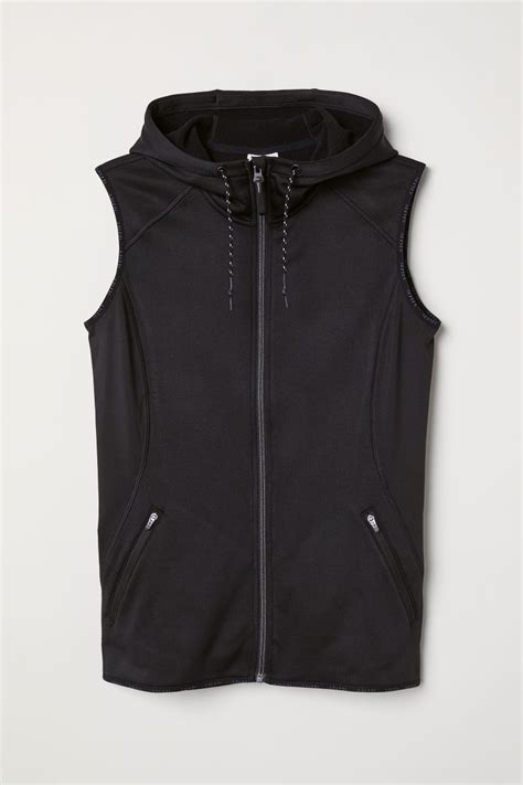 fleece vest black ladies hm   workout vest fleece vest black women athletic jacket