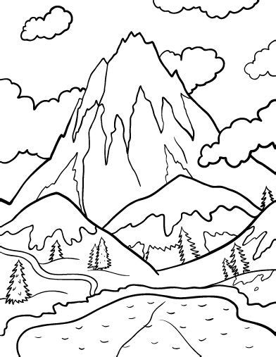 printable mountain coloring page     http