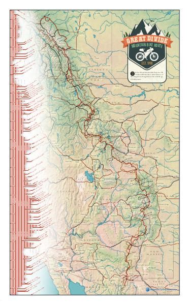 adventure cycling association great divide mountain bike route poster