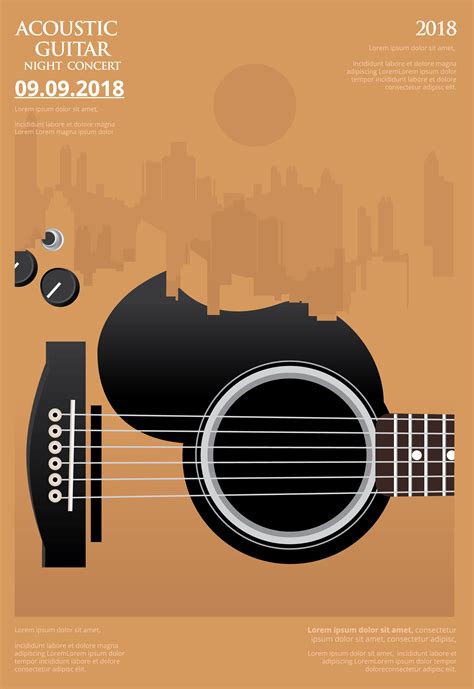 guitar concert poster background template vector illustration  vector art  vecteezy
