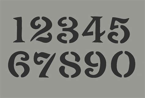 stencil numbers   vintage oly font  artisticstencils
