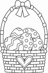 Easter Coloring Pages Basket Printables Kids sketch template