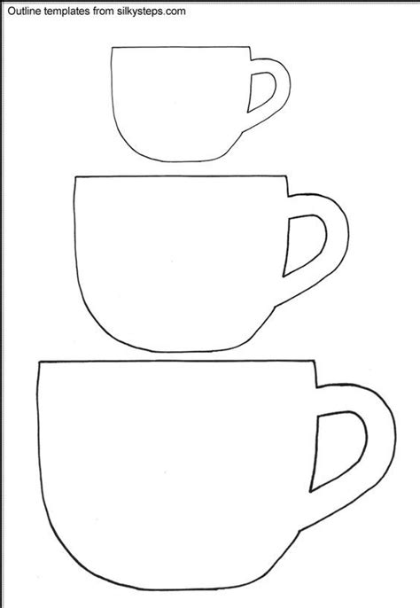 teacup outline templates templets  cards search cups  templates