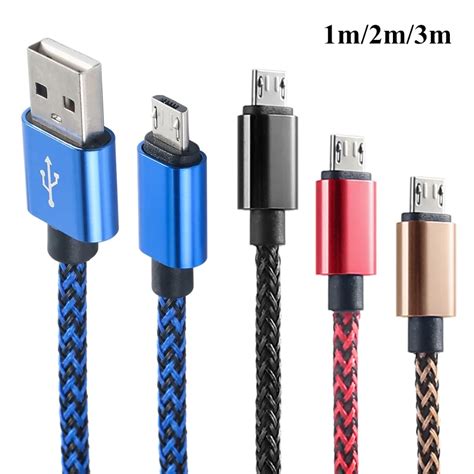 soonhua micro usb charging cable braided usb data cable  android mobile phone  data cord
