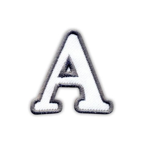 letter  white embroidered patchbadge