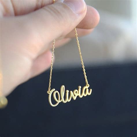 14k solid gold name necklace name necklace gold personalized etsy