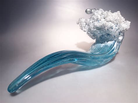 Swell Ocean Wave By Ian Whitt Art Glass Sculpture