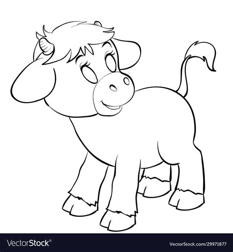 cute calf  coloring outline drawing isolated vector image  xxx
