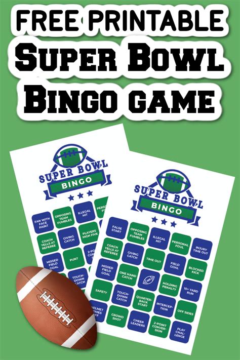 fun  printable super bowl bingo cards   perfect super