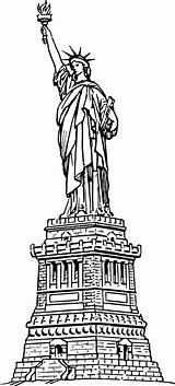 Liberty Statue Clipart Coloring Pages Drawing Clip Large Cliparts Torch Printable Cartoon Outline Kids Famous Buildings Template Silhouette Vector Transparent sketch template
