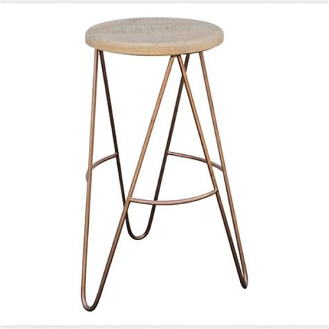 bar stool with copper hairpin legs scandinavian style