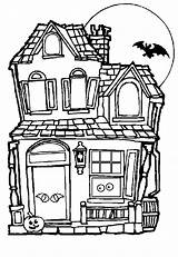 Coloring Halloween House Pages sketch template