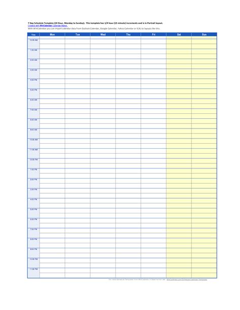 search results   minute increments daily schedule template excel