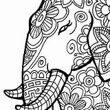 Coloring Elephant Pages Adults African Mandala Elephants Printable Print American Kids Tribal Color Drawing Book Adult People Getcolorings Geometric Culture sketch template