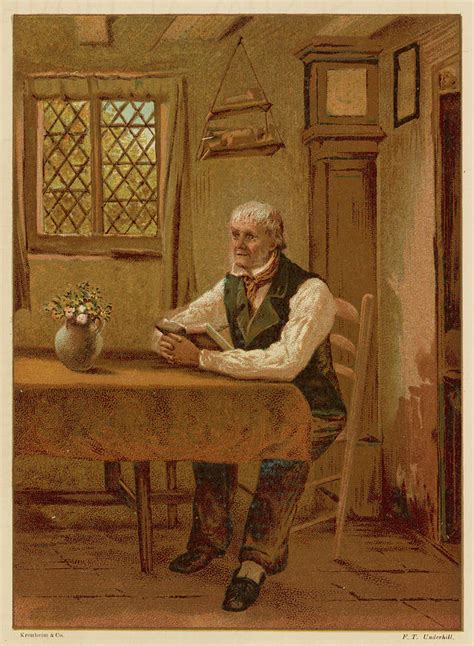 An Old Man Reading The Bible At Home Drawing By Mary Evans