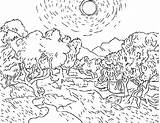 Gogh Van Coloring Pages Coloriage Dessin Countryside Nature Colorier Vincent Landscape Mot Tableau Automne Imprimer Le Du La Bedroom Sunflower sketch template