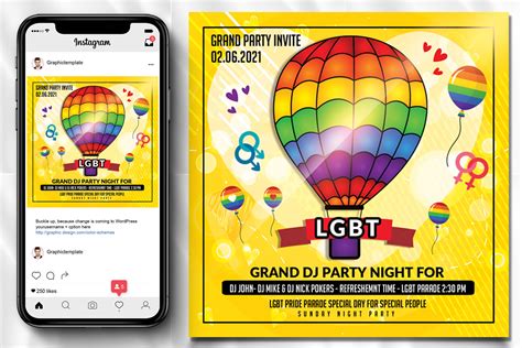 lgbt pride month flyer poster by designhub thehungryjpeg