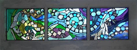 Mosaic Stained Glass Water Abstract Glass Art By